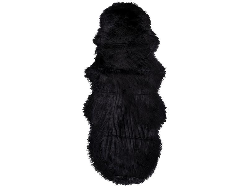 House Nordic Pelzimitat 180 x 60 cm, Schwarz Dekoratives Lammfell-Imitat