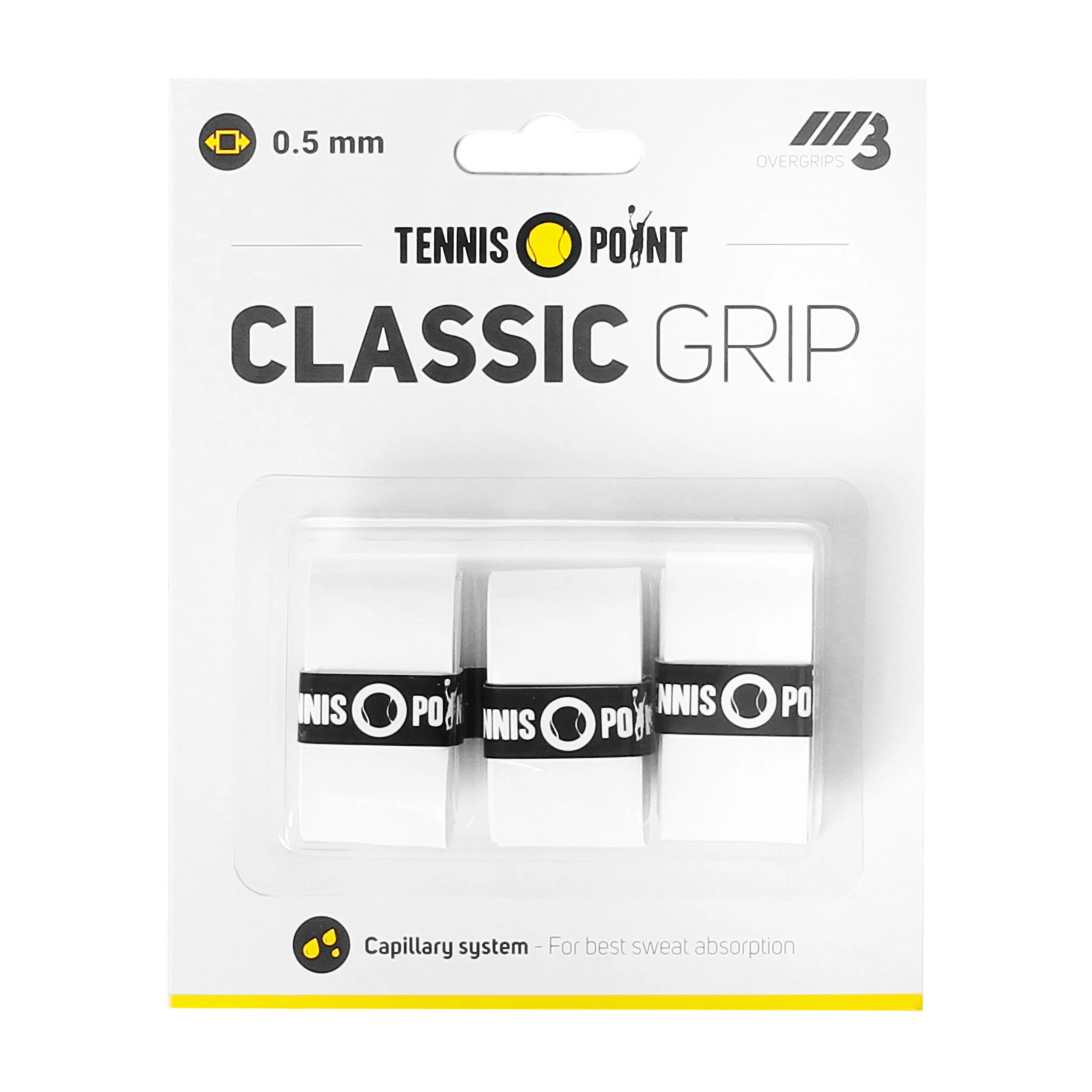 Tennis-Point Classic Grip Pack De 3 - Blanc