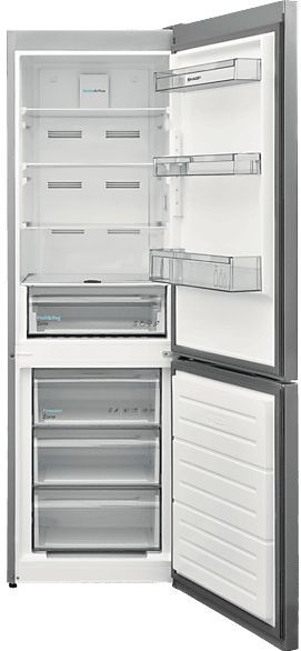 SHARP Koel-vriescombinatie Zilver - 331 Liter Inhoud