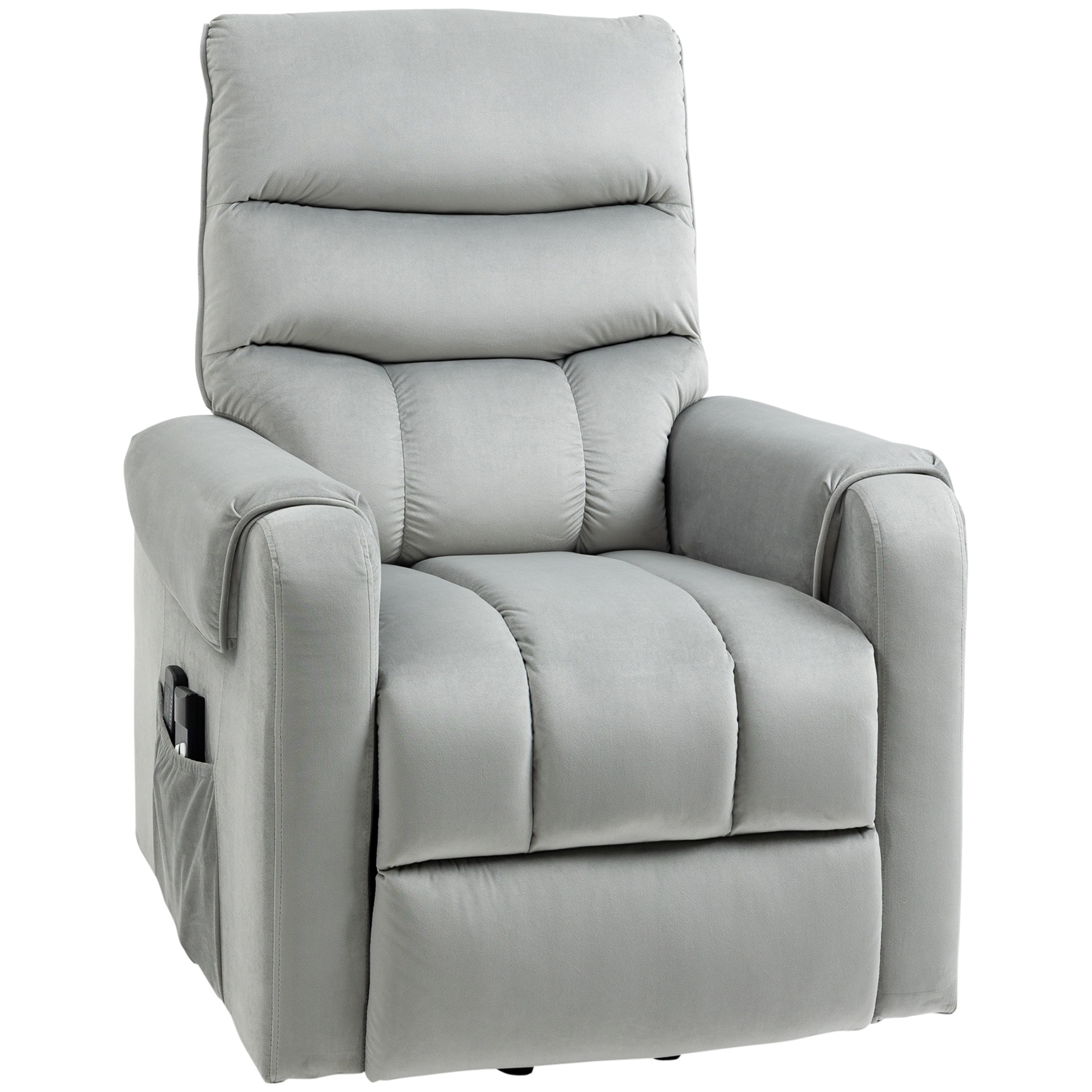 HOMCOM Massagesessel mit Aufstehhilfe und 2 Fernbedienungen grau 79B x 97T x 103H cm