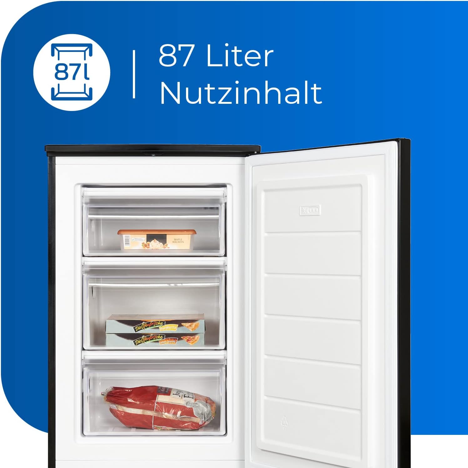 Exquisit Gefrierschrank GS81-040C schwarz | 87 l Nutzinhalt | Türanschlag wechselbar | 4 Sterne Gefrieren