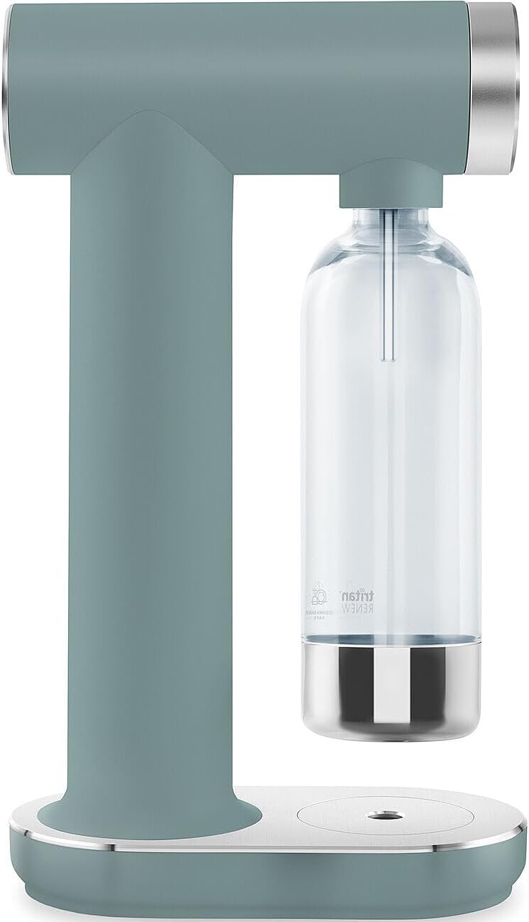 Smeg, SKC01EGM Wassersprudler mit Sprudelregler und Tropfschale, 800-ml-Flasche, CO₂-Zylinder nicht enthalten, Smaragdgrüne Matte