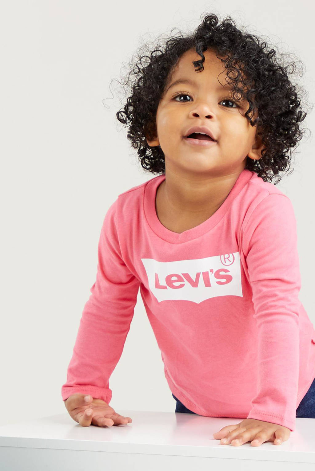 Levi's longsleeve Logo met logo fuchsia