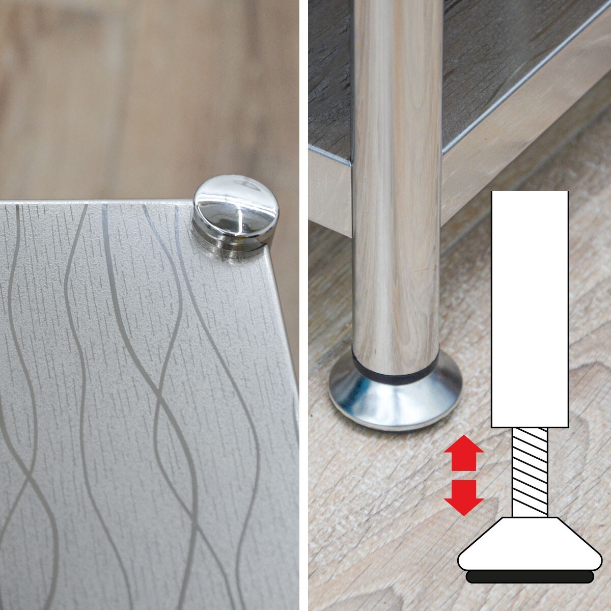 2 Ebenen Edelstahl Regal - 61x36x50 Schwerlastregal bis 60kg - Metallregal Küche