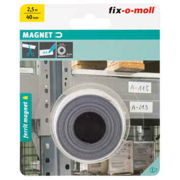 Magneetband wit beschrijfbaar ferriet 2,5m x 40mm