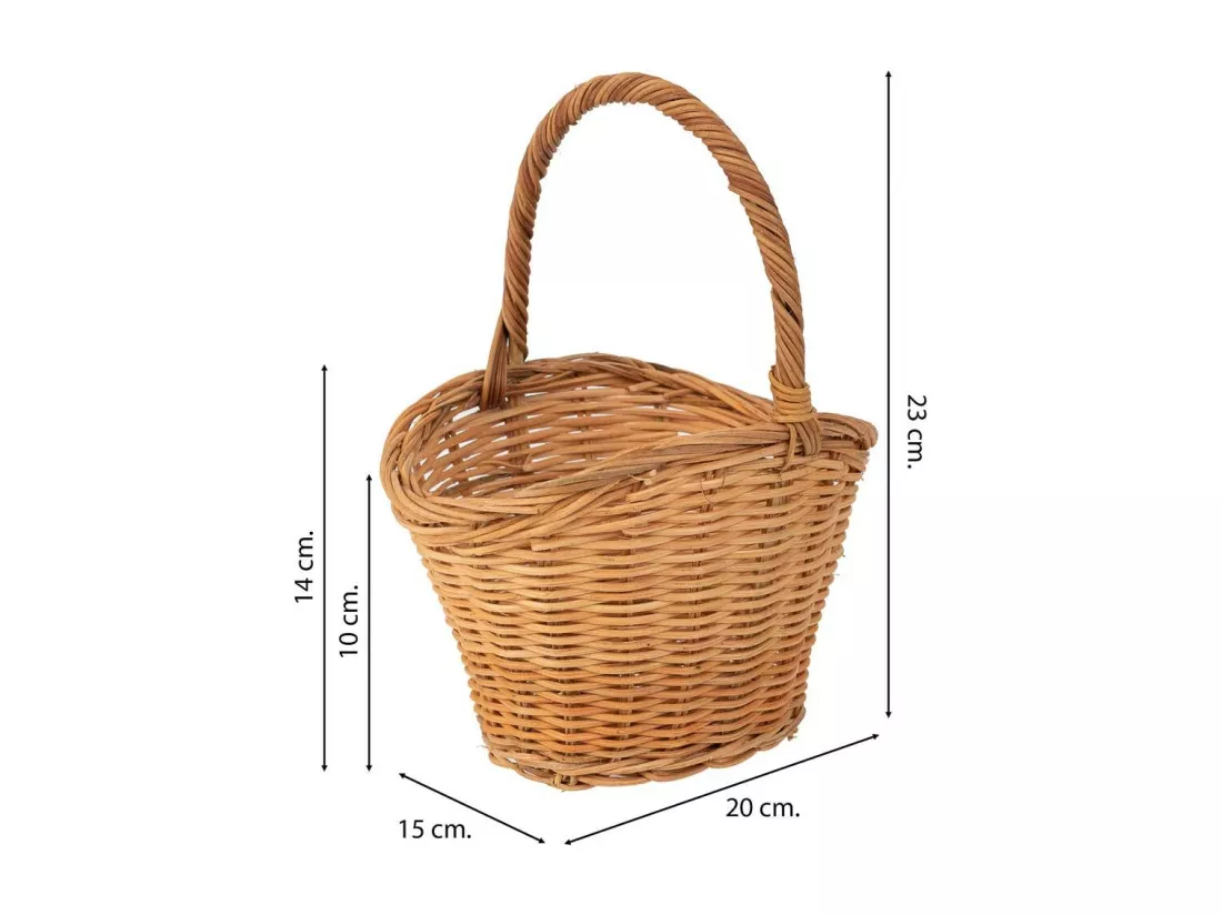Panier ovale en osier marron 19x15x09-23h