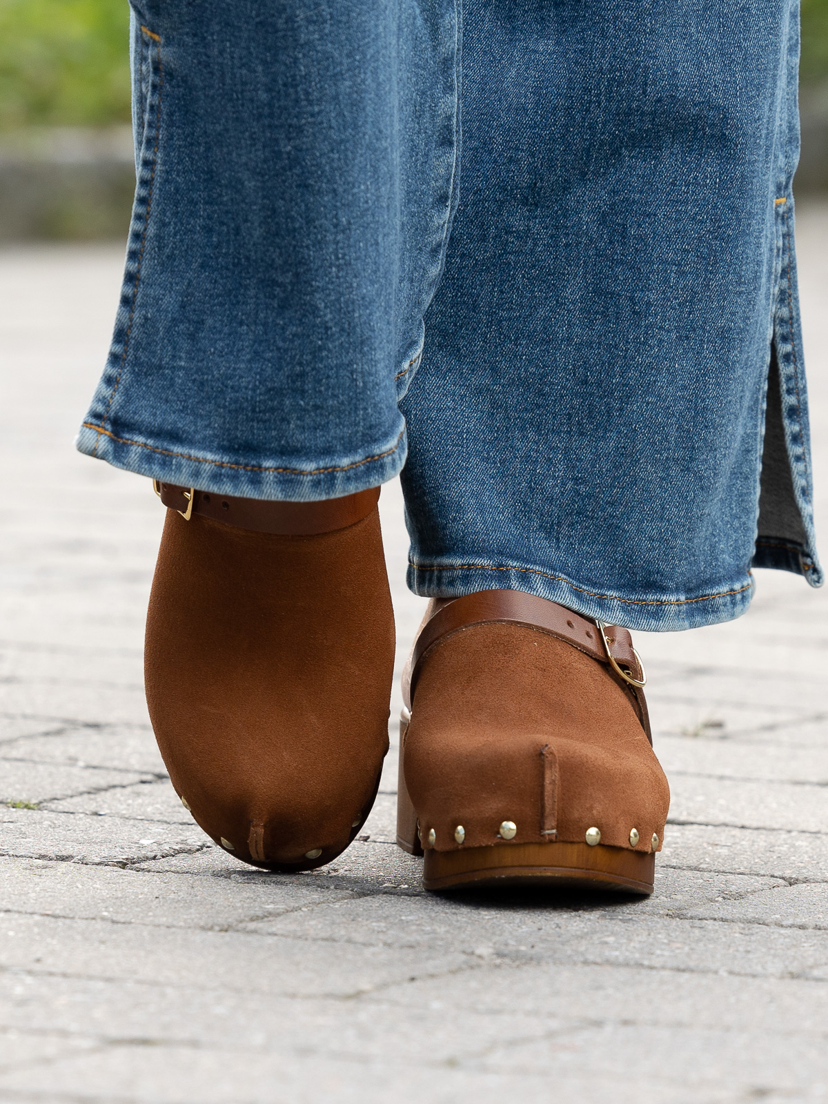Clogs Suede Leather Brown - Trapes Sko