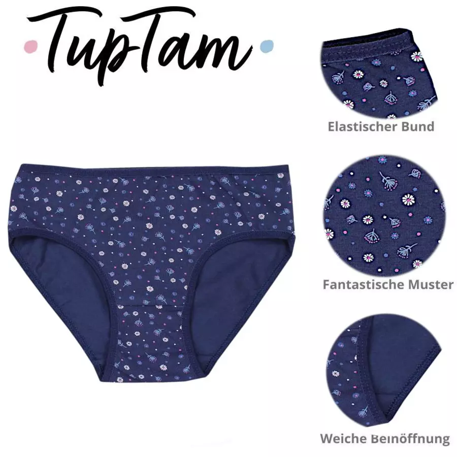 TupTam Mädchen Slips mit Aufdruck 10er Pack grünrosa
