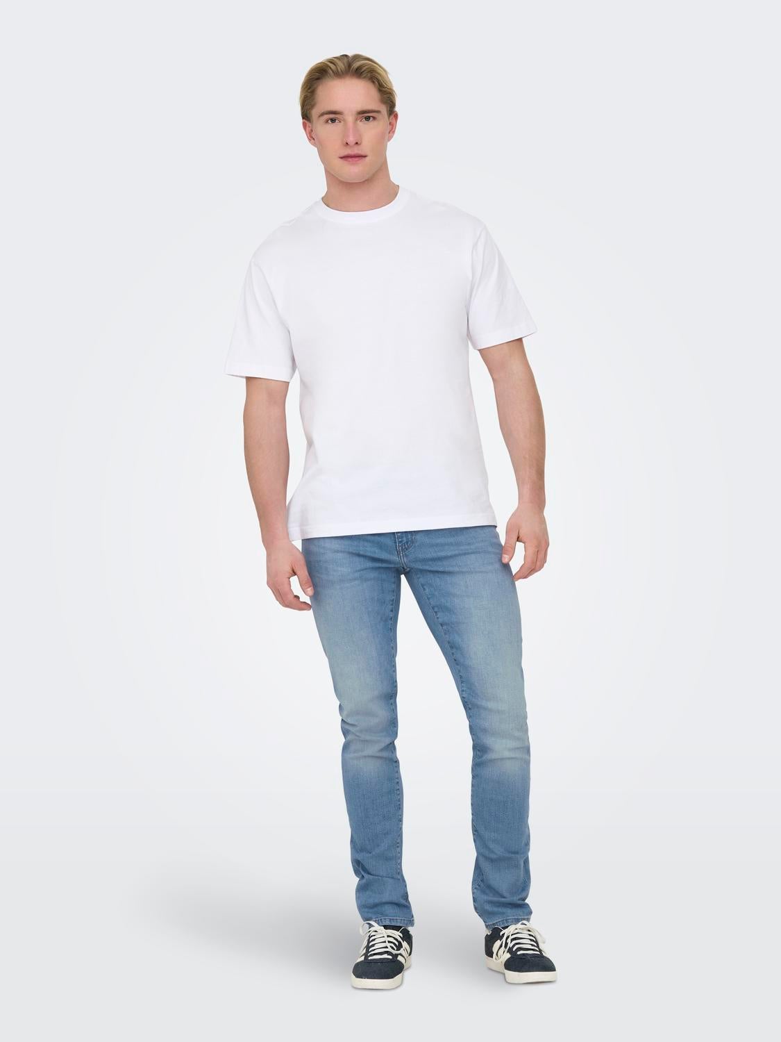 ONSLOOM Niedrige Taille Slim Fit Jeans Light Blue Denim
