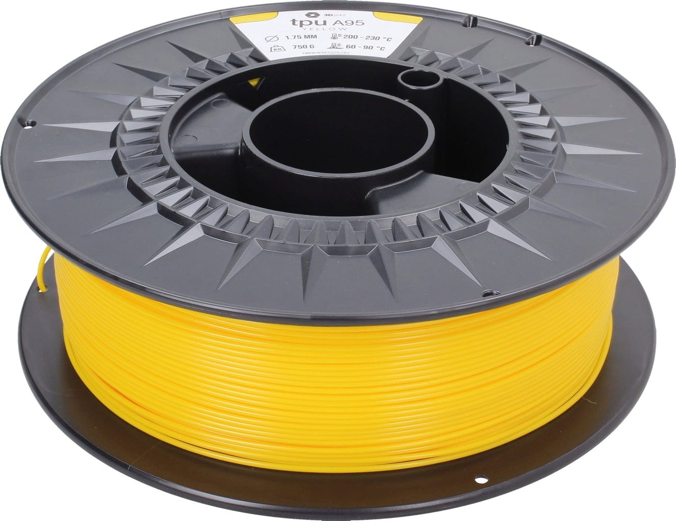3DJAKE  TPU A95 Gelb, 1,75 mm / 750 g    Flexibles TPU Filament mit Shore-Härte A95 in Gelb