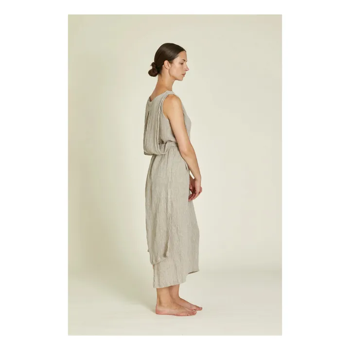 Black Crane Robe Obi Lin | Gris clair