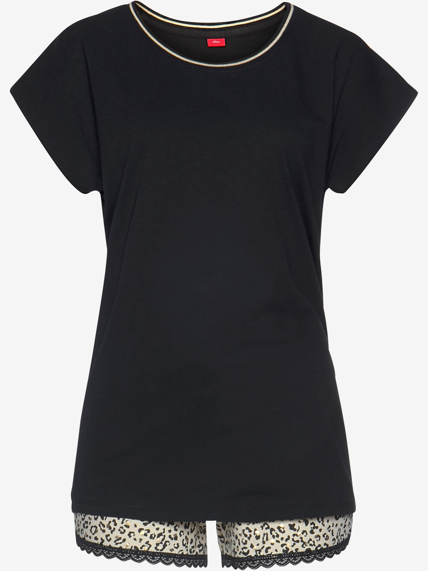 Pyjama court tendance avec short imprimé aspect léopard