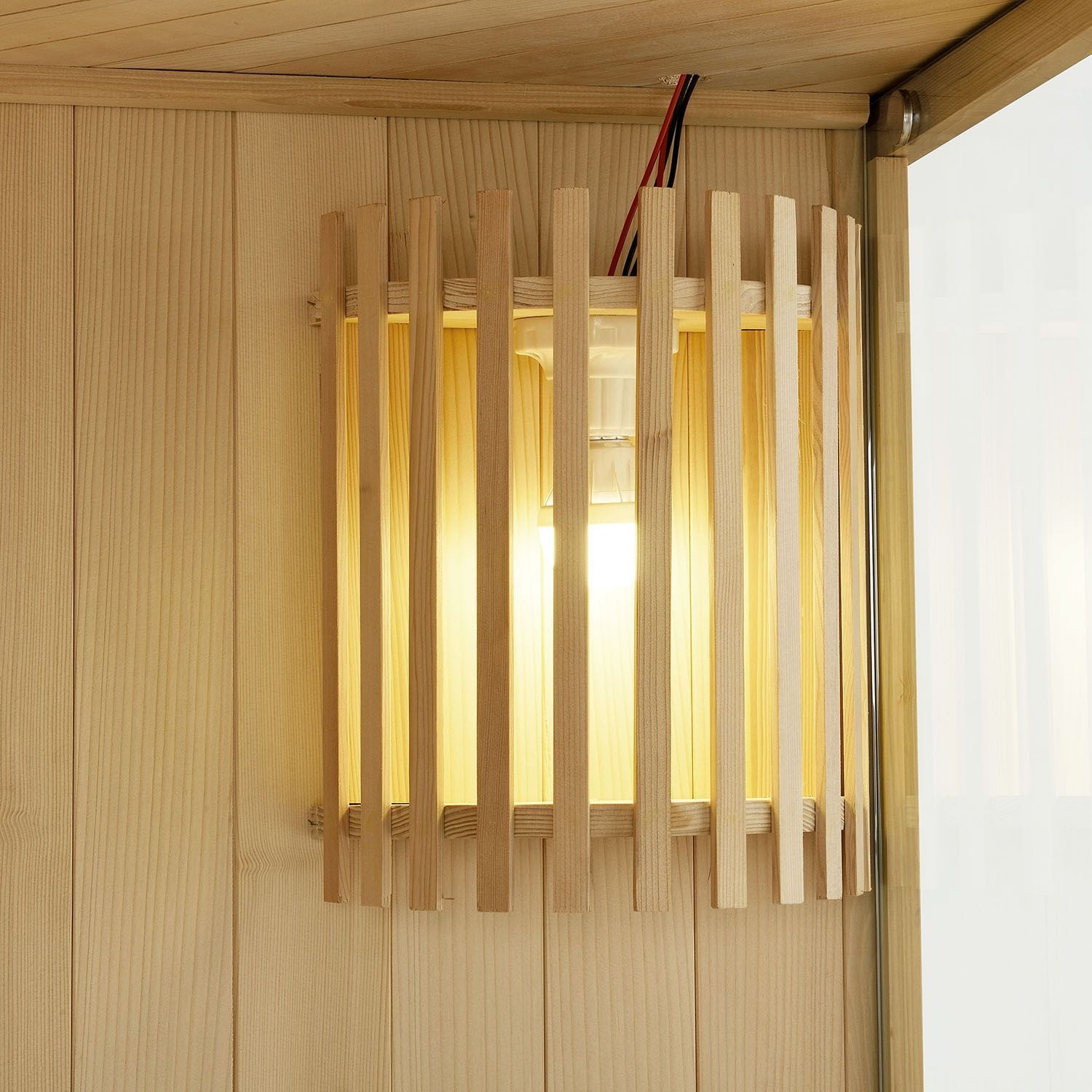 Artsauna Saunakabine Espoo150 Premium mit Harvia Ofen – 3 Personen – Hemlock Holz & Glasfront