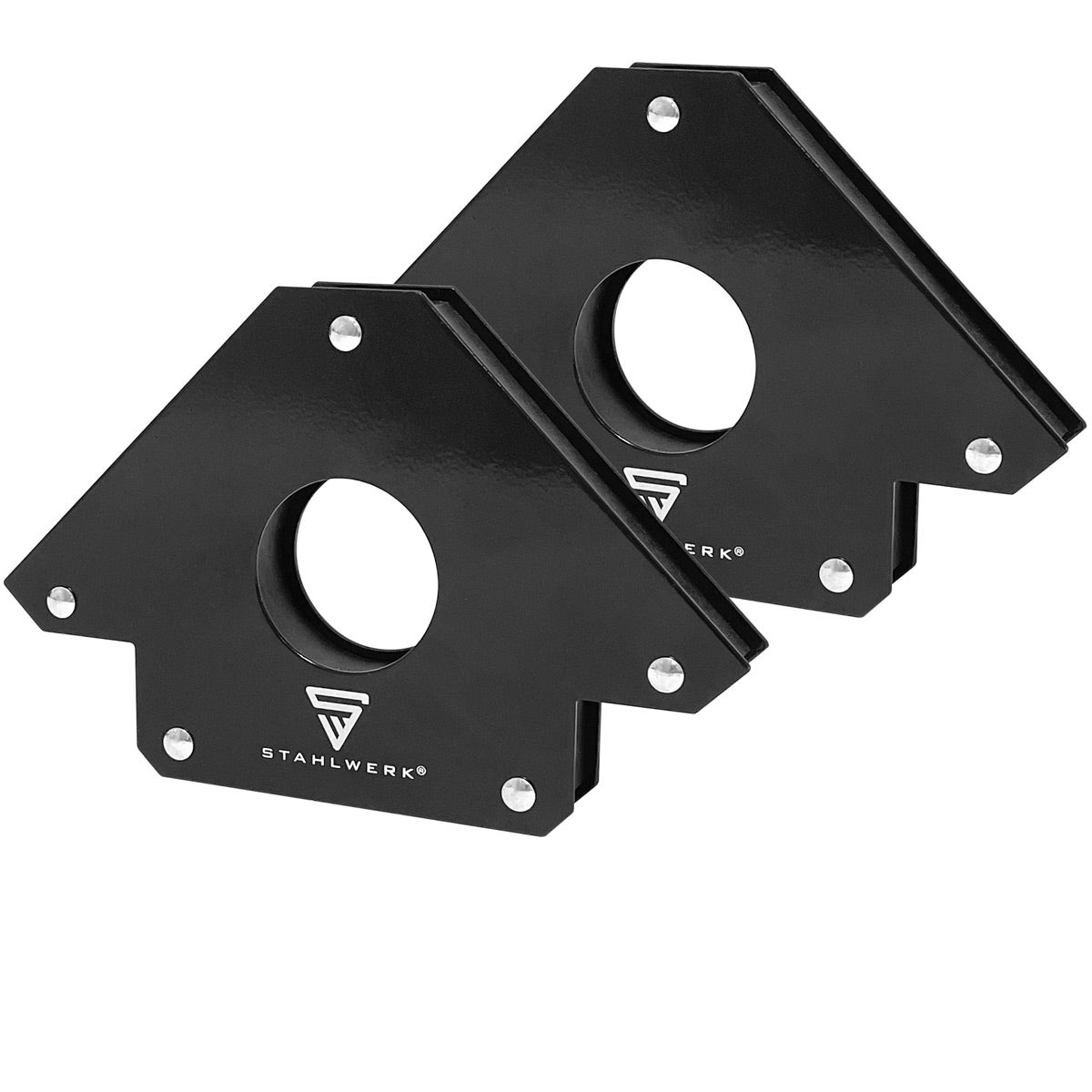 STAHLWERK 2-delige set magnetische lashoeken, 34 kg (75 lbs) met sterke houdkracht