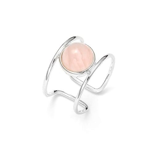 Bague grec argent quartz rose