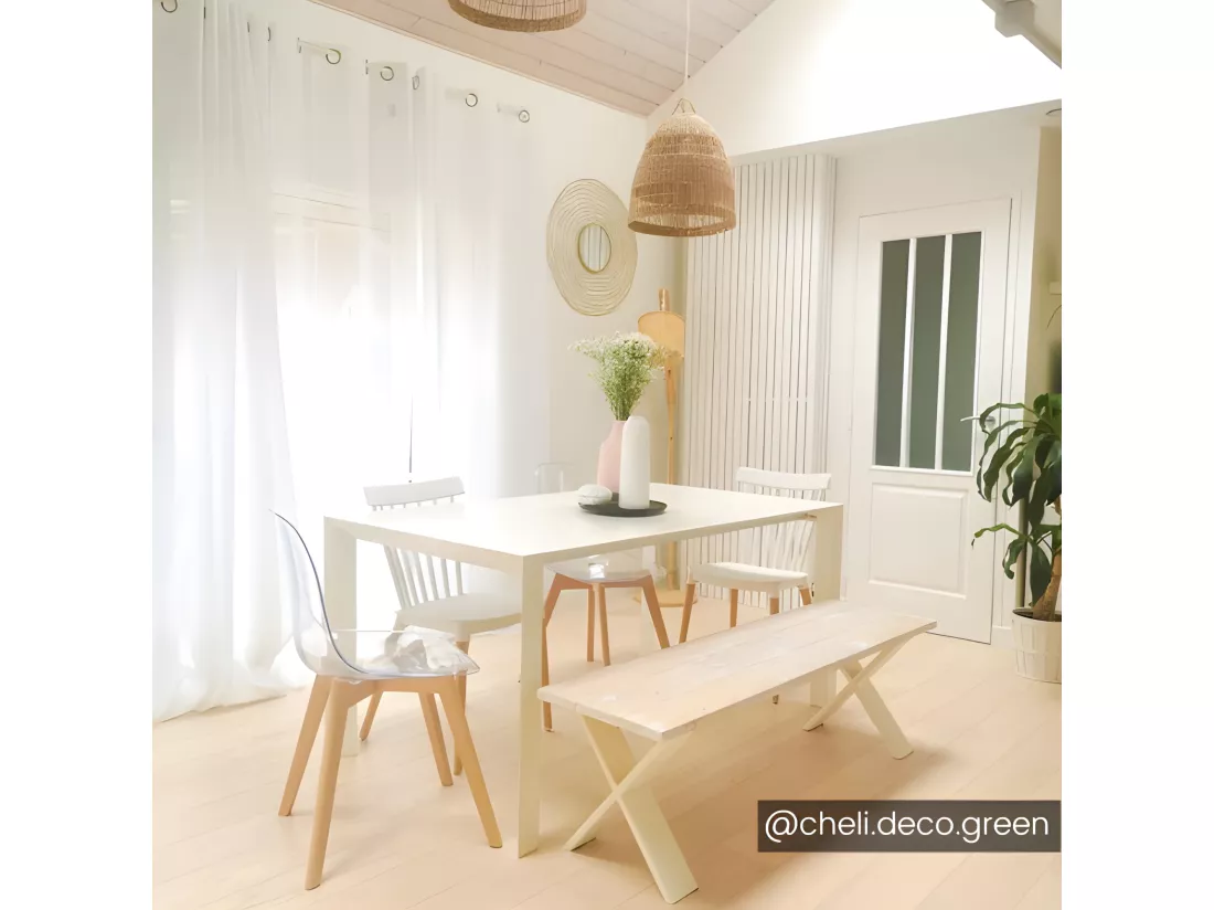 Lot de 6 chaises AUDRA - Polycarbonate et Hêtre - Transparent