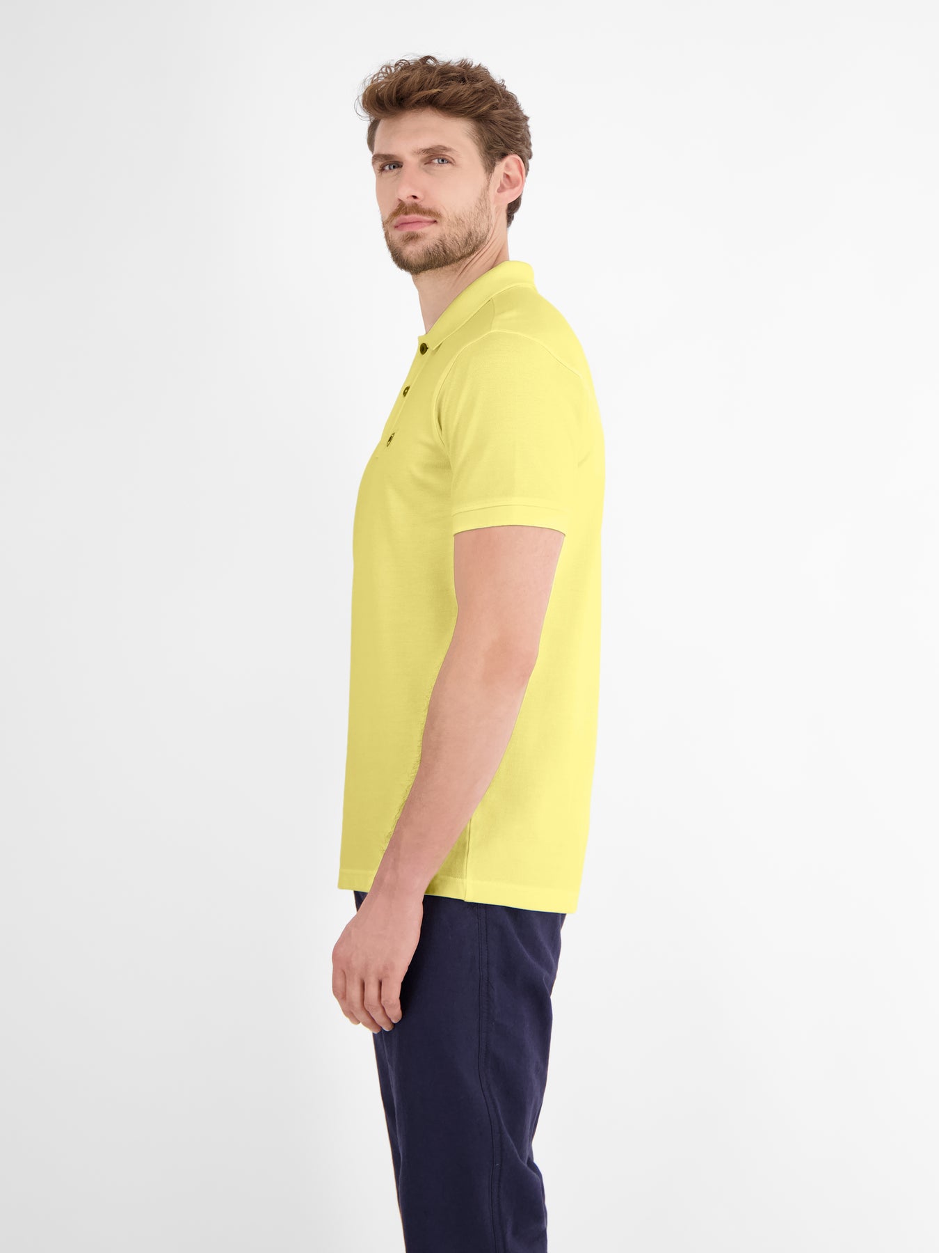 Herren Poloshirt in gewaschener Optik