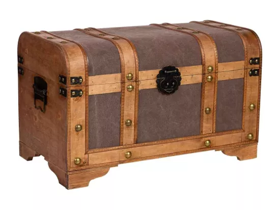 Coffre en bois marron 60x33x36,5
