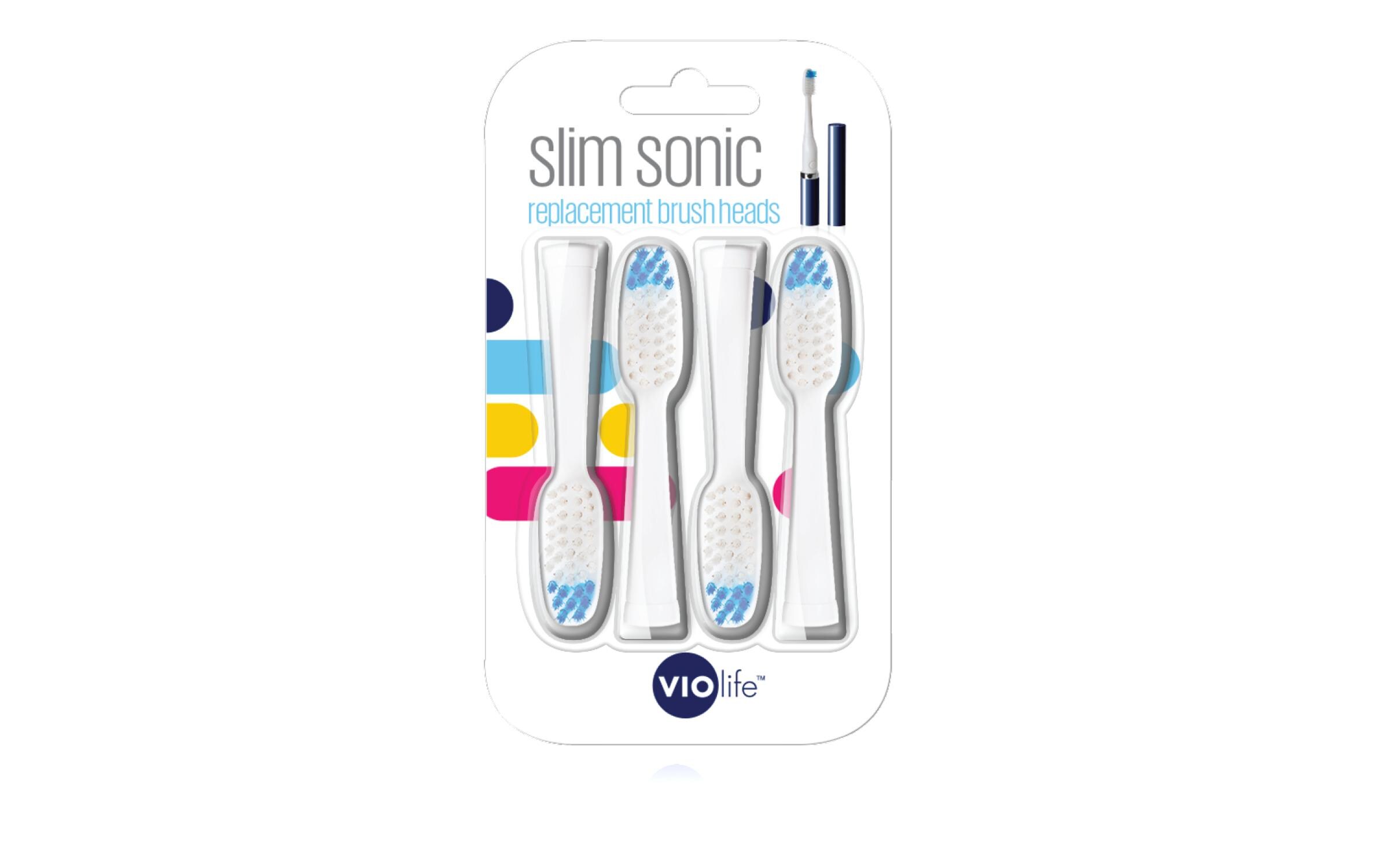 Zahnbürstenkopf Slim Sonic 4 StückErsatzbürsten für Smile4Life Slim Sonic