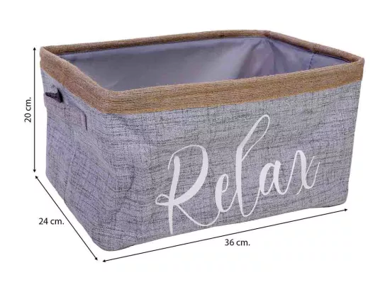 Panier de rangement en tissu 36x24x20