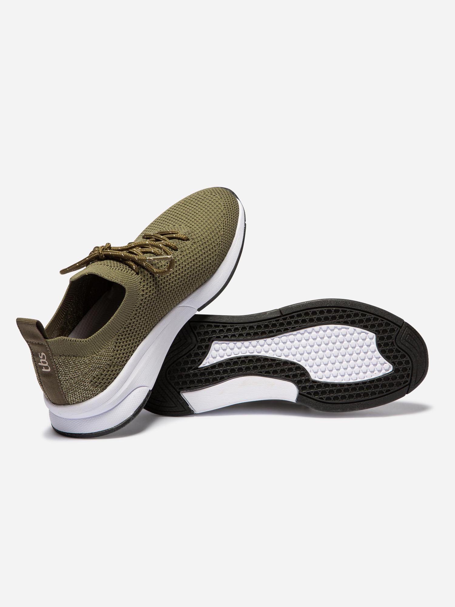 Baskets Femme Tricotage Sans Coutures Kaki