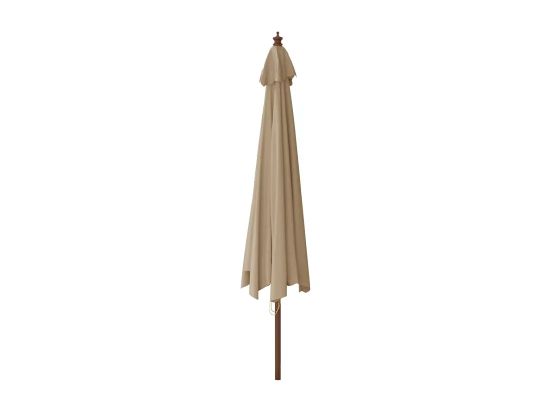 Parasol de jardin avec mât en bois taupe 400x273 cm