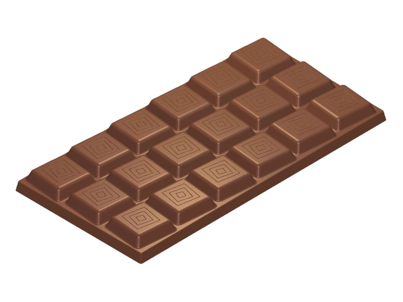 Moule chocolat - tablette carrés décor