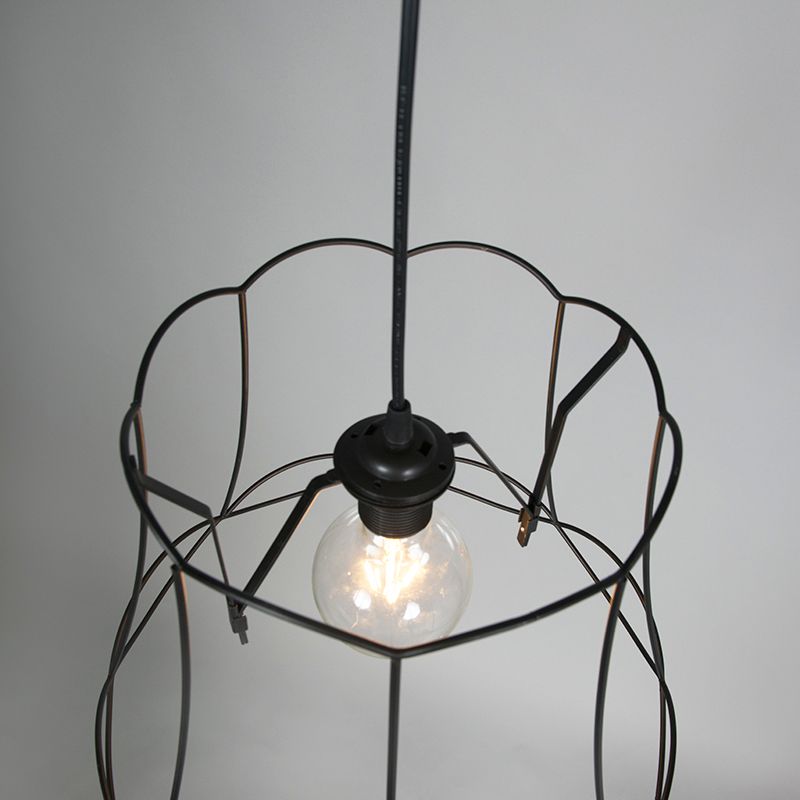 Retro hanglamp zwart 40 cm - Granny Frame