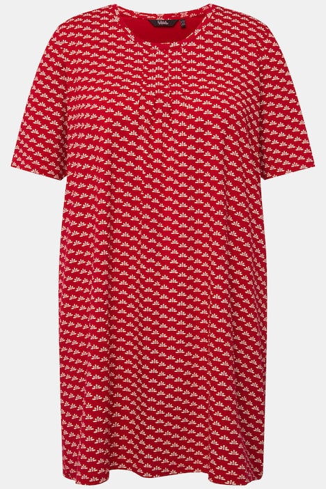 T-Shirt, gemustert, A-Linie, Rundhals, Halbarm