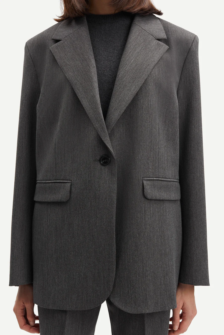 Samsøe Samsøe  Haven oversized blazer - Dark Grey Mel.