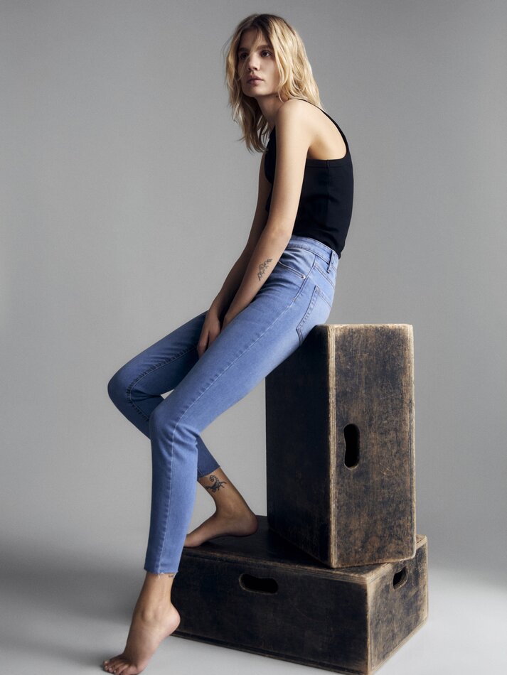 Calça jeans skinny de cintura alta - Ocean