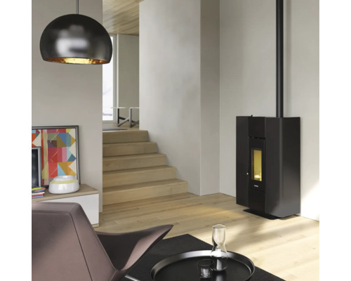 FreePoint Roxy pelletkachel, staal antraciet, 7 kW, inclusief afstandsbediening