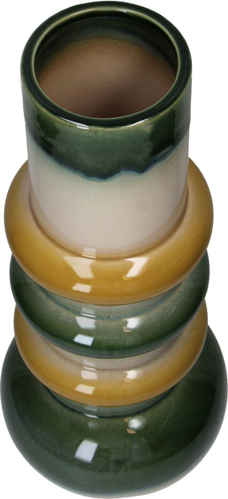 Vaas Artistic Strikes groen / geel / wit D 20 H 48,5 cm