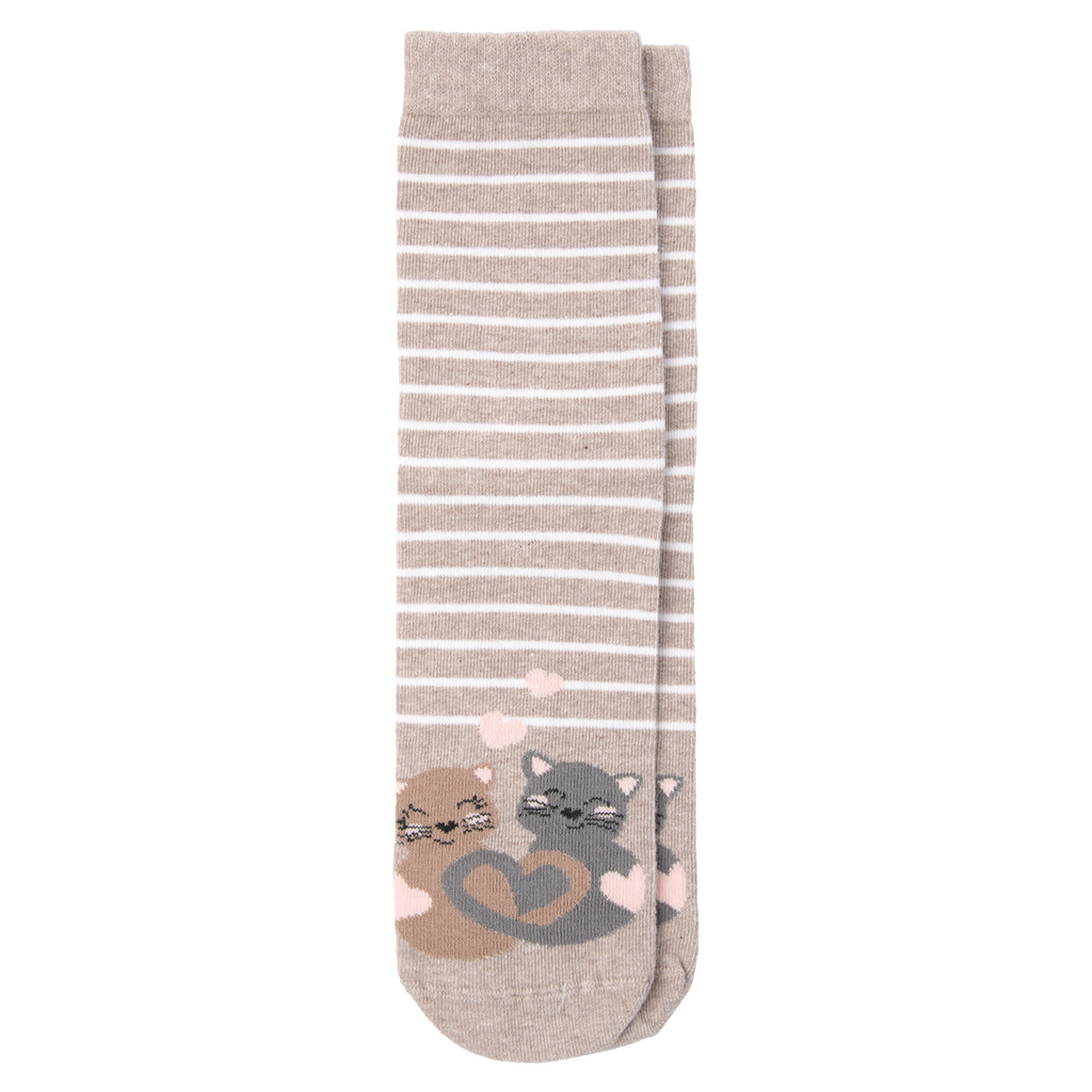 Gina Benotti 1 Paar Damen Socken mit Katzen-Motiv braun