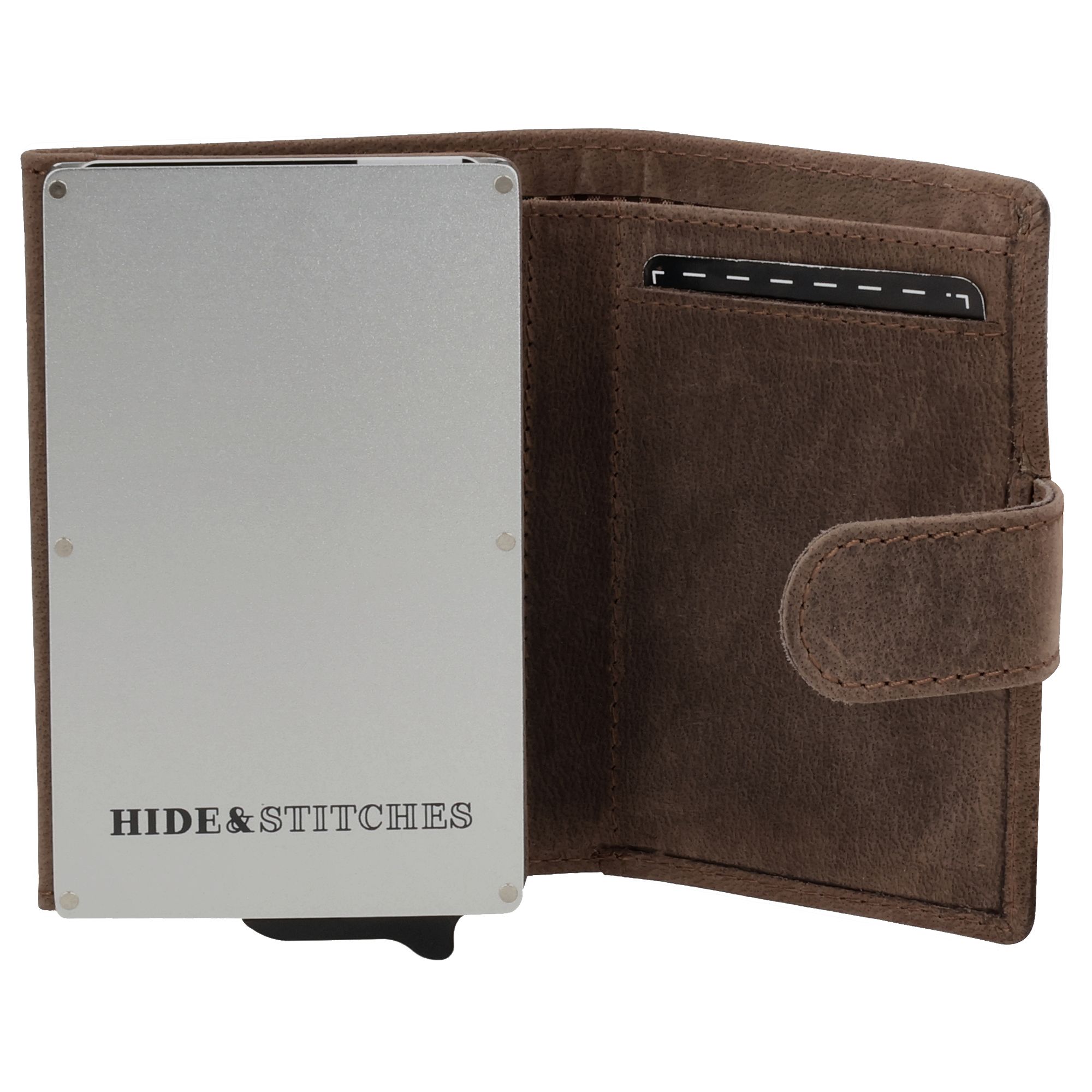 Hide & Stitches Idaho Assorti Safety Wallet Donkerbruin
