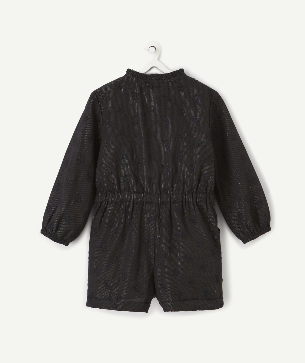 COMBISHORT NOIR ET PAILLETÉE AVEC BRODERIE BÉBÉ FILLE