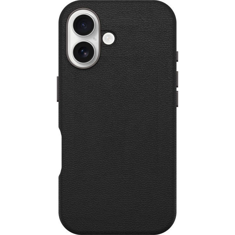 OtterBox Symmetry Series Cactus Leather pour MagSafe pour iPhone 16, Noir Ash