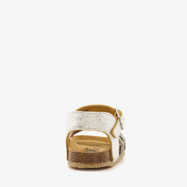 Groot leren meisjes sandalen zilver zebraprint
