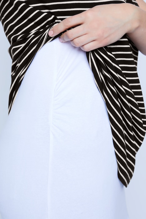 Bellieva-Shirt, doppellagig, Ringel Shirt, längeres uni Top, Biobaumwolle, GOTS