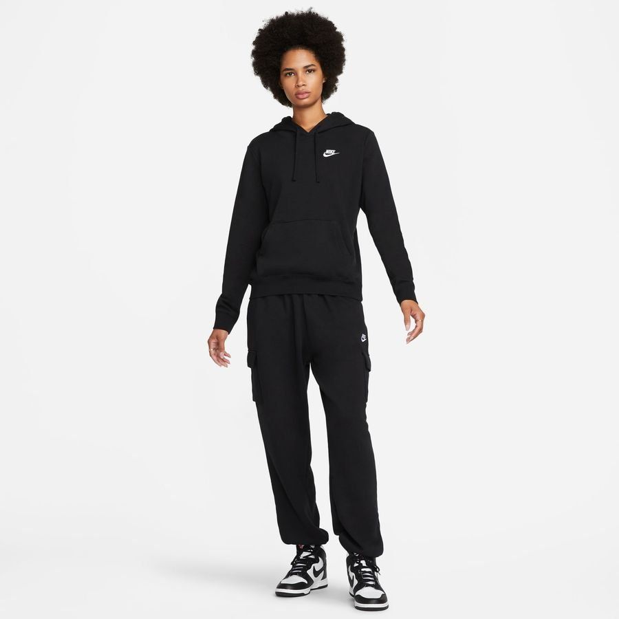 Nike Sweat à Capuche NSW Club Fleece - Noir/Blanc Femme