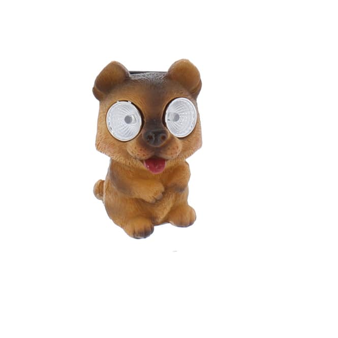 Hund mit Solar LED - ca. 7 x 7 x 8,5 cm