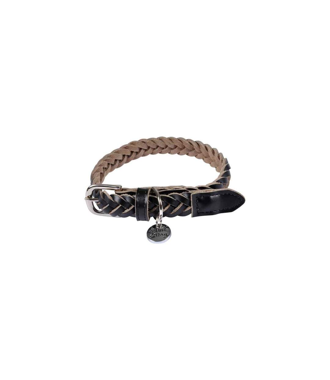 Paris Prix - Collier Pour Chien Réglable tressé 30-45cm Noir