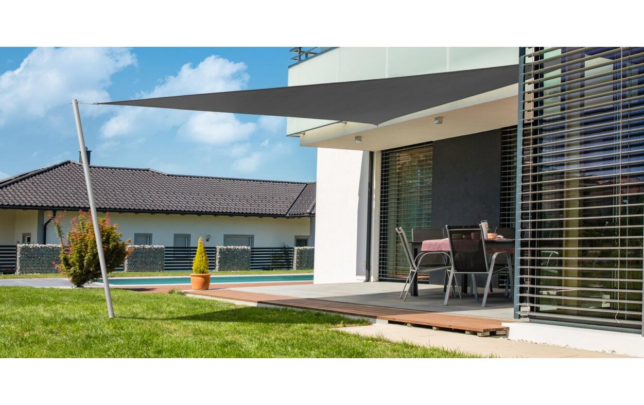 Sonnensegel Cannes, 300 cm, Dreieckig, GrauSchattentuch für Terrasse oder Balkon