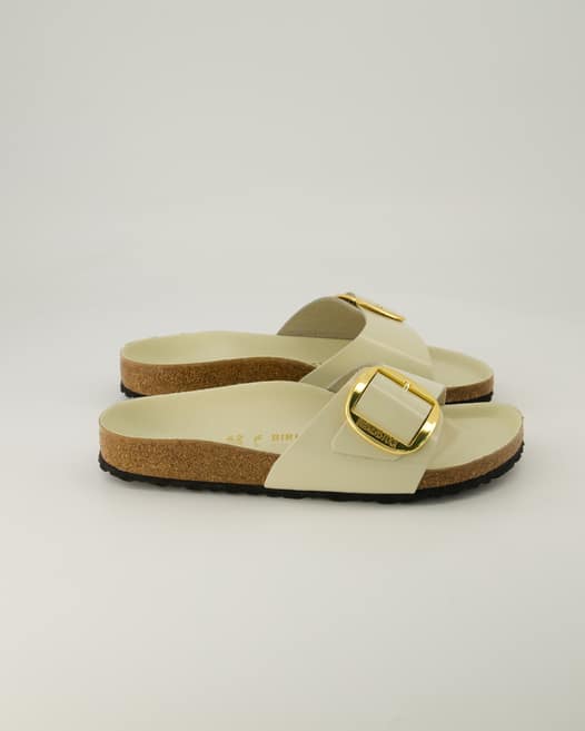 Birkenstock Madrid Big Buckle Pantoletten in Beige