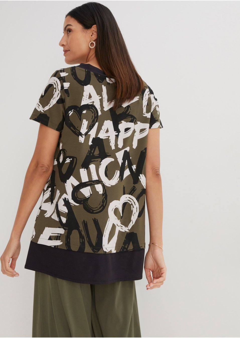 T-shirt long à manches courtes