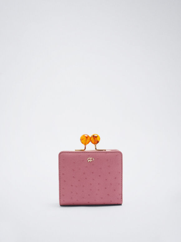 Carteira gravada - Rosa