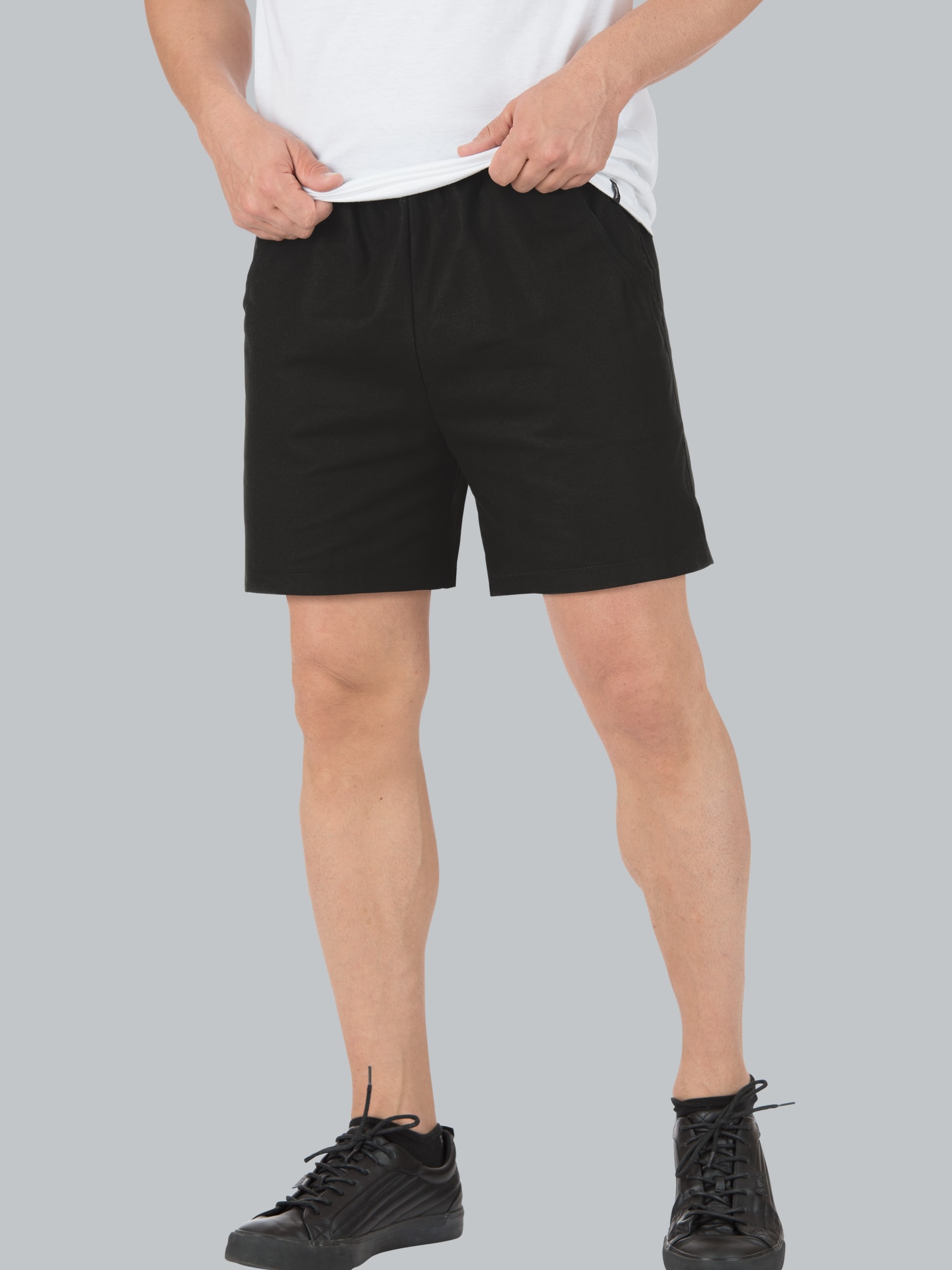 Shorts aus 100% Baumwolle Schwarz