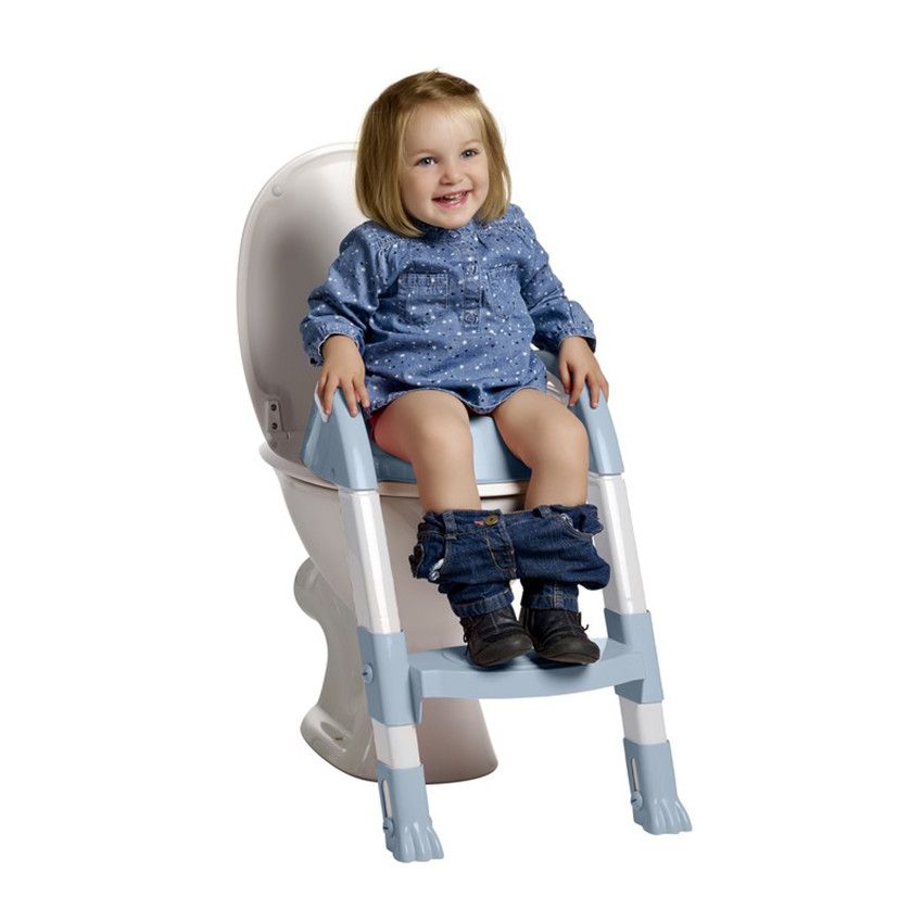 Réducteur de toilettes Kiddyloo - Fleur bleue/Blanc - Ecru