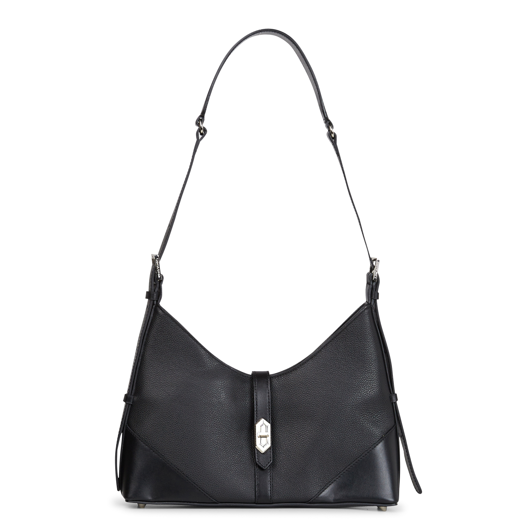 MILANO DELTA - Sac hobo en cuir grainé | Noir
