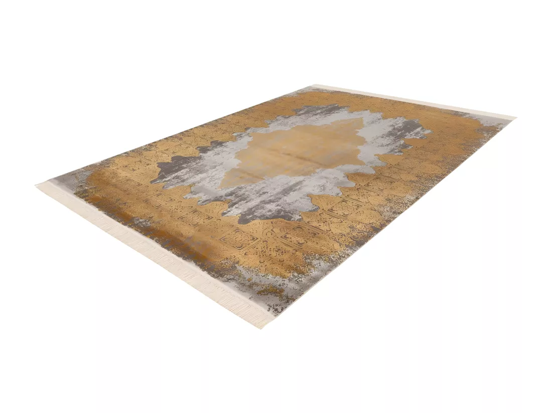 Tapis Pierre Cardin 150x80cm, design E109E coloris doré - Confort et élégance pour votre intérieur